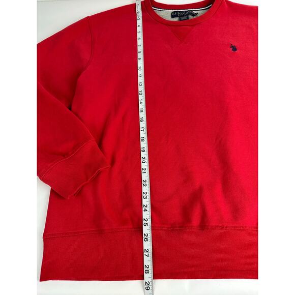 US Polo Assn Size XXL 2XL Sweatshirt Red Holiday Christmas Soft Crew Neck Men's - Picture 4 of 7